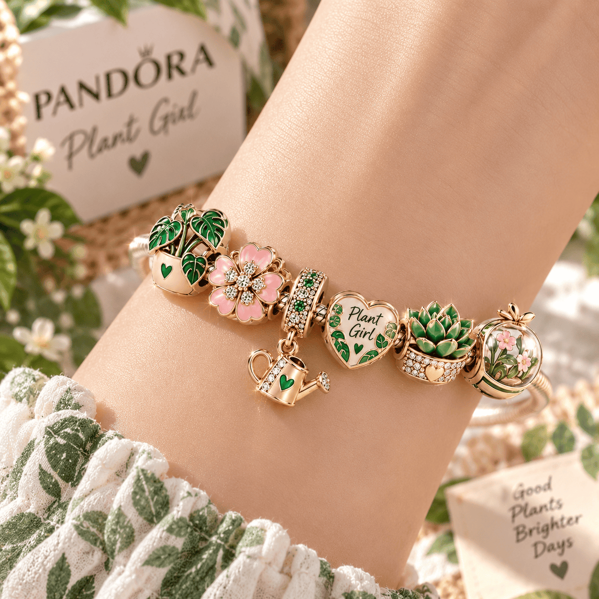 PG Silver Charm Bracelet Set TTN