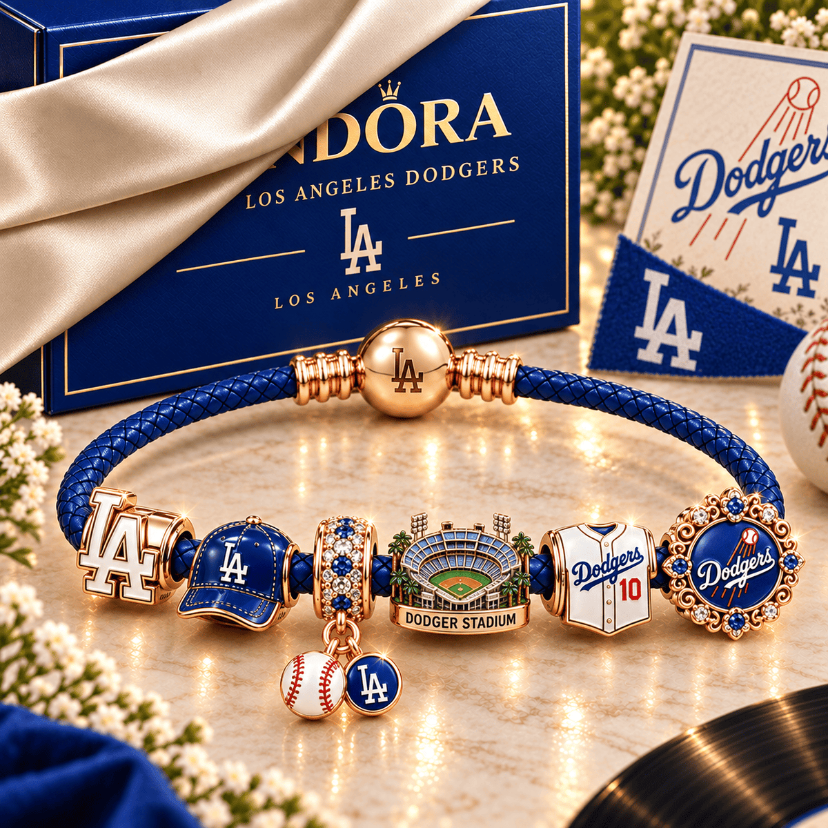 LAD Braided Leather Charm Bracelet Set NHVH
