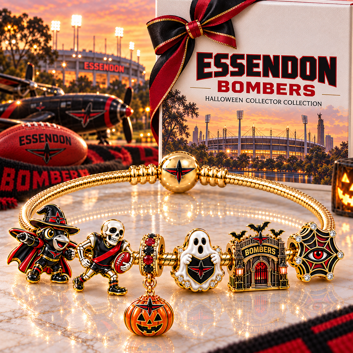 EDB Gold Charm Bracelet Set NHVH