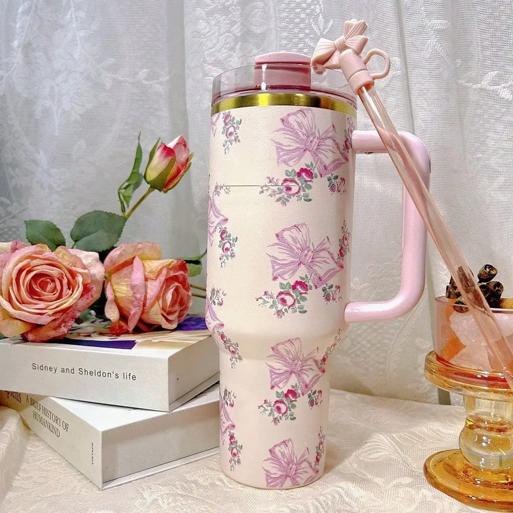 Large Capacity Insulated Water Bottle, With Fashionable Print, Made Of Stainless Steel. Bottle Cap Has A Locking Design, Ensuri
